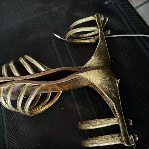 Prada gladiator sandals rope cuff shoe strap sandals ankle bracelet flats y2k - Picture 4 of 9